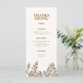Herfst Floral Boho Thanksgiving Menu Sjabloon (Staand voorkant)