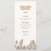 Herfst Floral Boho Thanksgiving Menu Sjabloon (Voorkant)