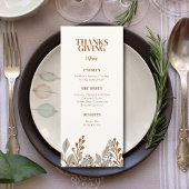Herfst Floral Boho Thanksgiving Menu Sjabloon