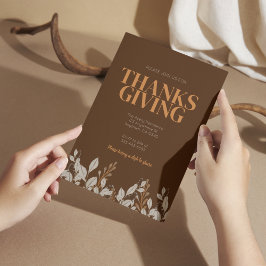 Herfst Floral Boho Thanksgiving Uitnodiging