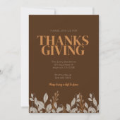 Herfst Floral Boho Thanksgiving Uitnodiging (Voorkant)