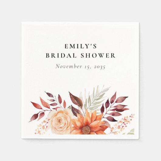 Herfst Floral Boho Vrijgezellenfeest Servet (Voorkant)