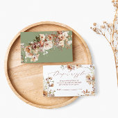 Herfst Floral Boho Waterverf Diaper Raffle Informatiekaartje