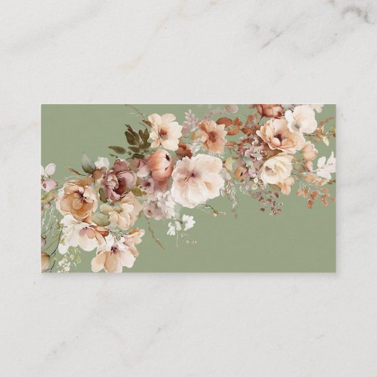 Herfst Floral Boho Waterverf Diaper Raffle Informatiekaartje (Achterkant)