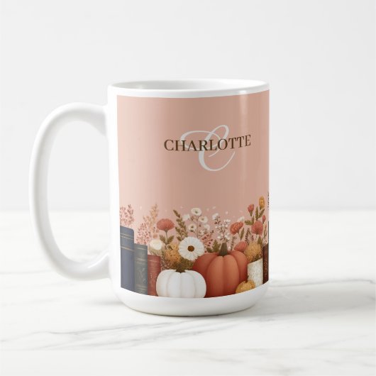  Herfst Floral Bookish Keepsake Koffiemok (Links)