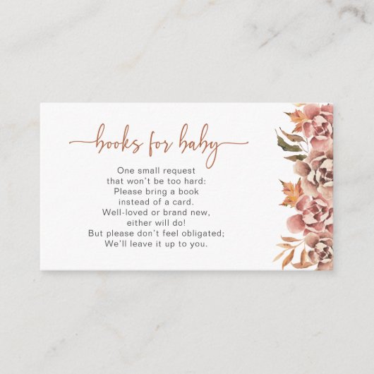 Herfst Floral Books for Baby Informatiekaartje (Voorkant)