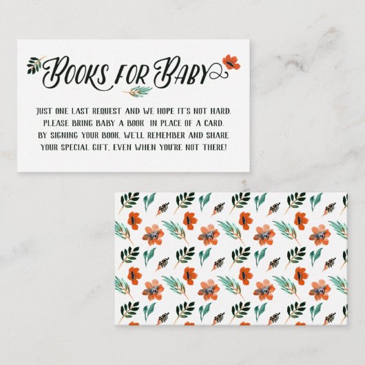 Herfst Floral Books for Baby Informatiekaartje (Voorkant / Achterkant)