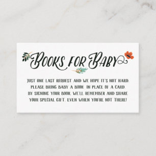 Herfst Floral Books for Baby Informatiekaartje