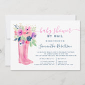Herfst floral boots waterverf baby shower per post kaart (Voorkant)