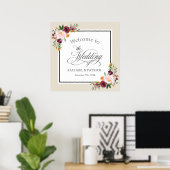 Herfst Floral Border Wedding Welcome Signage Poster (Thuiskantoor)