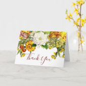 Herfst Floral Botanical Burgundy Gold Hartelijk da Kaart (Gele Bloem)