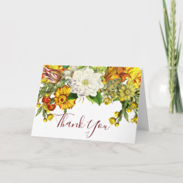 Herfst Floral Botanical Burgundy Gold Hartelijk da Kaart