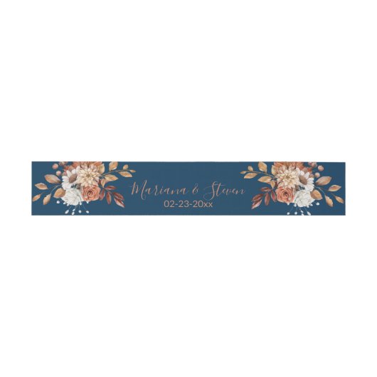Herfst Floral Bouquet Belly Band Uitnodigingen Wikkel (Vlak)