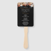 Herfst Floral Bouquet Black Wedding Handwaaier (Voorkant)