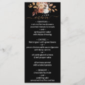 Herfst Floral Bouquet Black Wedding Menu (Voorkant)