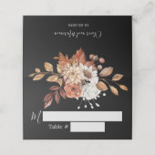 Herfst Floral Bouquet Black Wedding Place Card Plaatskaartje (Buitenkant ongevouwen)
