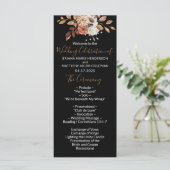 Herfst Floral Bouquet Black Wedding Programme Programmakaart (Staand voorkant)