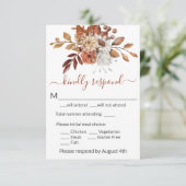 Herfst Floral Bouquet Enclosure RSVP-kaart RSVP Kaartje (Staand voorkant)