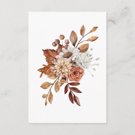 Herfst Floral Bouquet Enclosure RSVP-kaart RSVP Kaartje (Achterkant)