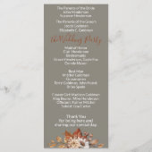 Herfst Floral Bouquet Gray Wedding Programme Programmakaart (Achterkant)
