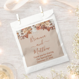 Herfst Floral Bouquet op Taupe Favor Bag Bedankzakje