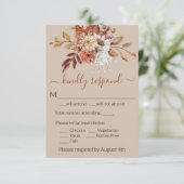 Herfst Floral Bouquet Taupe Enclosure RSVP Card (Staand voorkant)