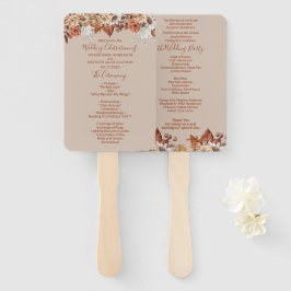 Herfst Floral Bouquet Taupe Wedding Hand Fan Handwaaier