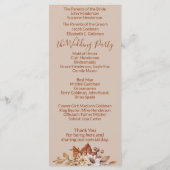 Herfst Floral Bouquet Taupe Wedding Programme Programmakaart (Achterkant)