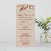 Herfst Floral Bouquet Taupe Wedding Programme Programmakaart (Staand voorkant)
