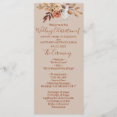 Herfst Floral Bouquet Taupe Wedding Programme Programmakaart (Voorkant)