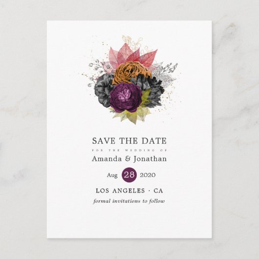  herfst Floral Bouquet Wedding Aankondigingskaart (Voorkant)