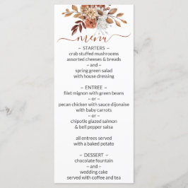 Herfst Floral Bouquet Wedding Menu