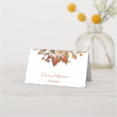 Herfst Floral Bouquet White Wedding Place Card Plaatskaartje (Achterkant)