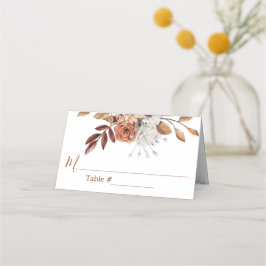 Herfst Floral Bouquet White Wedding Place Card Plaatskaartje