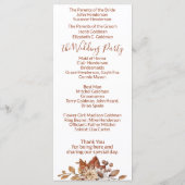 Herfst Floral Bouquet White Wedding Programme Programmakaart (Achterkant)