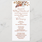 Herfst Floral Bouquet White Wedding Programme Programmakaart (Voorkant)