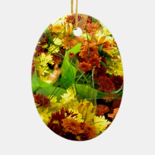 Herfst Floral Bouquets Keramisch Ornament (Achterkant)