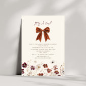 Herfst Floral Bow Girl Baby shower Kaart