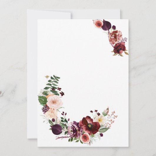 Herfst Floral Bridal Shower Kaart (Achterkant)