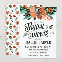 Herfst Floral Bridal Shower Kaart