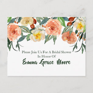 Herfst Floral Bridal Shower Uitnodiging Briefkaart