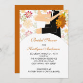 Herfst Floral Bride Bridal Shower Kaart (Voorkant / Achterkant)