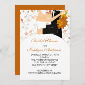 Herfst Floral Bride Bridal Shower Kaart (Voorkant / Achterkant)