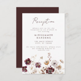 Herfst Floral bruiloft receptie Informatiekaartje