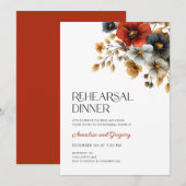 Herfst Floral bruiloft repetitie diner Kaart (Voorkant / Achterkant)
