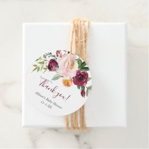 Herfst floral burgundy blauw roze herfstpleisters bedankjes labels