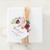 Herfst floral burgundy blauw roze herfstpleisters bedankjes labels (In situ)