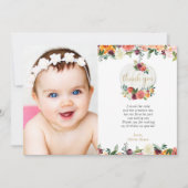 Herfst floral burgundy white pumpkin bedankt je ka kaart (Voorkant)