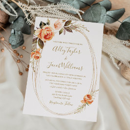 Herfst Floral Burnt Oranje Boho Wedding Kaart