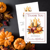 Herfst Floral | Candle Floral Bereavement Dank u Bedankkaart